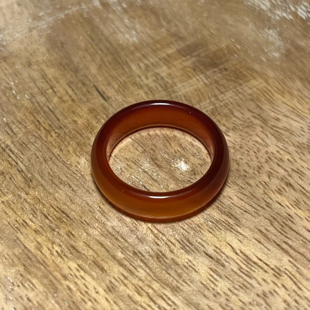 *SOLD* NWOT Dark Orange Jade Ring - Picture 2 of 4